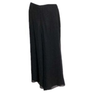 CHICOS SILK Wide Leg Fully Lined Black Pants Womens Large